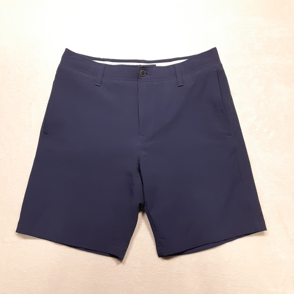 Under Armour Mens Drive Golf Shorts 32 Blue 9" Inseam Chino Performance
